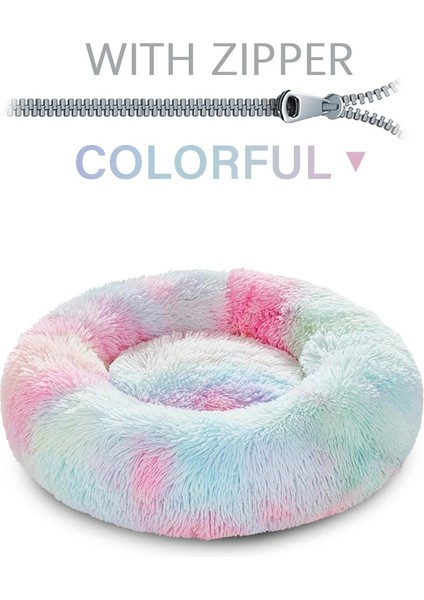 Gw-Haki Tarzı XS-40CM Vıp Yuvarlak Zip Pet Köpek Yatağı Büyük Küçük Köpek Kedi Evi Uzun Peluş Mat Kanepe Süper Yumuşak Pet Yatak Kulübesi Köpek Sakinleştirici Yatak (Yurt Dışından)