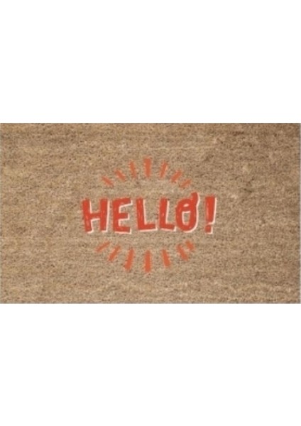 Kahverengi Kapı Önü Paspası Hello! Desen K-3271
