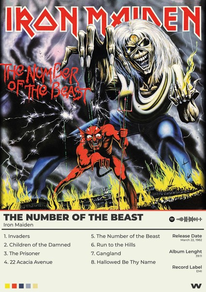 The Number Of The Beast ( Iron Maiden ) Büyük Boy Poster 50X70CM