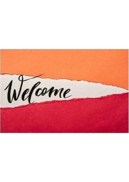 Kapı Önü Paspası Dekoratif Dijital Baskı Welcome P-2344