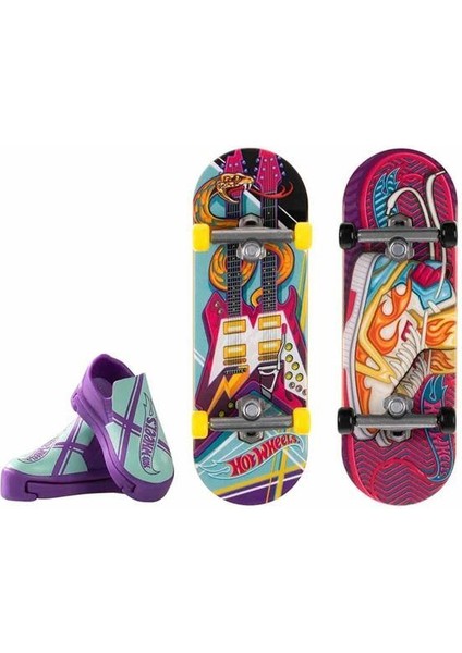 Skate Retro Temalı Ikili Parmak Kaykay ve Ayakkabı Paketleri HXL17-HXL19