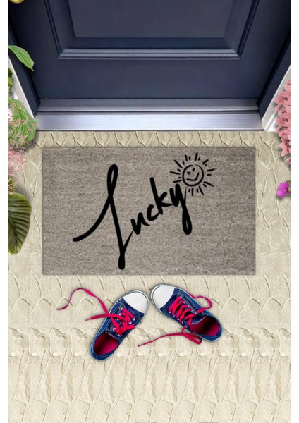 Kapı Önü Paspası Dekoratif Dijital Baskı Lucky P-2361