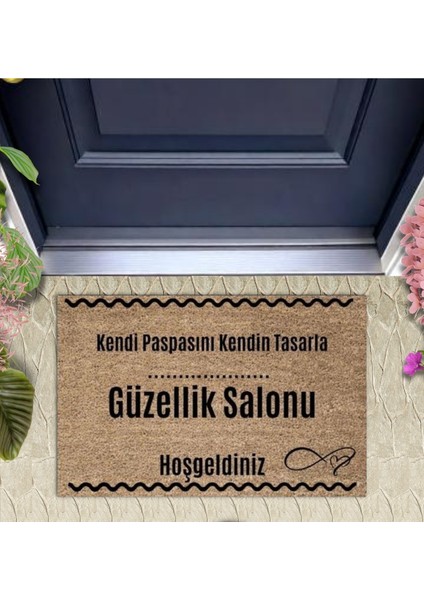 Kapı Önü Paspası Dekoratif Dijital Baskı Güzellik Salonu P-2556