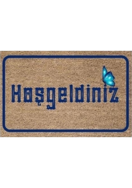 Kapı Önü Paspası Dekoratif Dijital Baskı Hoşgeldiniz P-2367