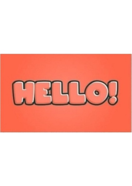 Turuncu Kapı Önü Paspası Hello Desen K-3277