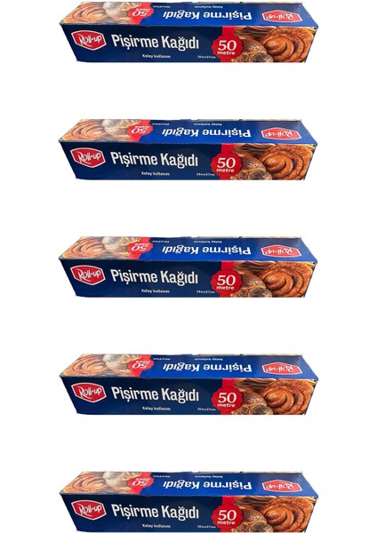 Beyaz Yağlı Fırın Tepsi Pişirme Kızartma Kağıdı - 37 cm x 50 mt - 5 Adet