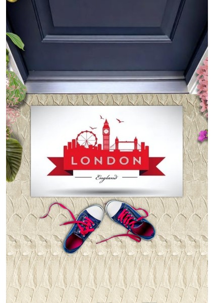 Dijital Baskı Beyaz London Kapı Paspası
