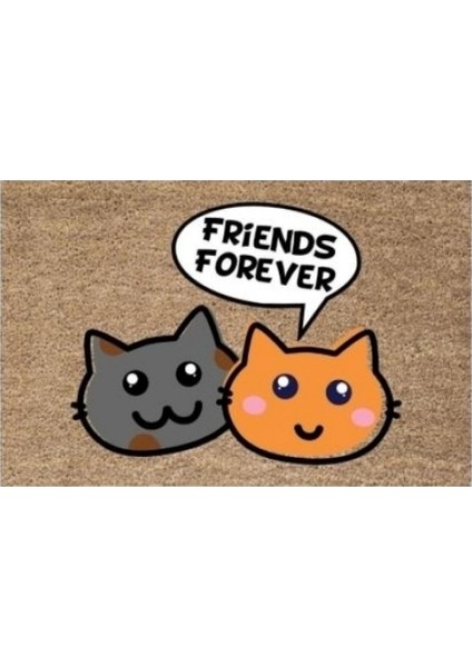 Kapı Önü Paspası Dekoratif Dijital Baskı Friends Forever P-2366