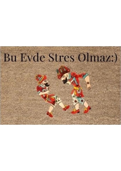 Kapı Önü Paspası Dekoratif Dijital Baskı Hacivat-Karagöz P-2434