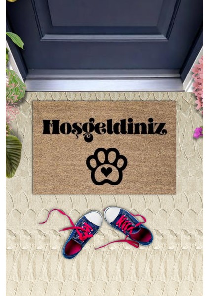 Kapı Önü Paspası Dekoratif Dijital Baskı Hoşgeldiniz P-2424