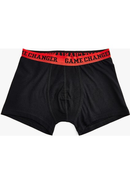 Beli Lastikli Pamuklu 3'lü Boxer Seti