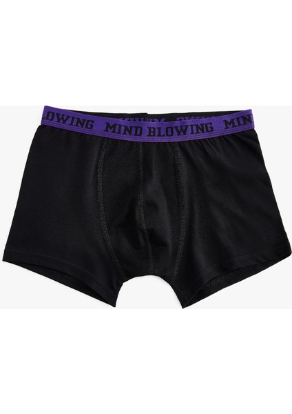 Beli Lastikli Pamuklu 3'lü Boxer Seti