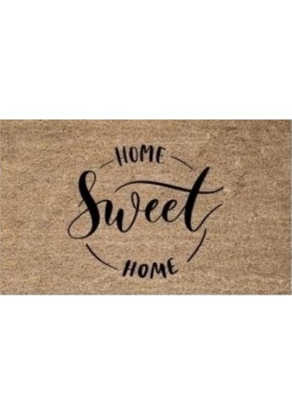 Siyah Kapı Önü Paspası Home Sweet Home Desen K-3298