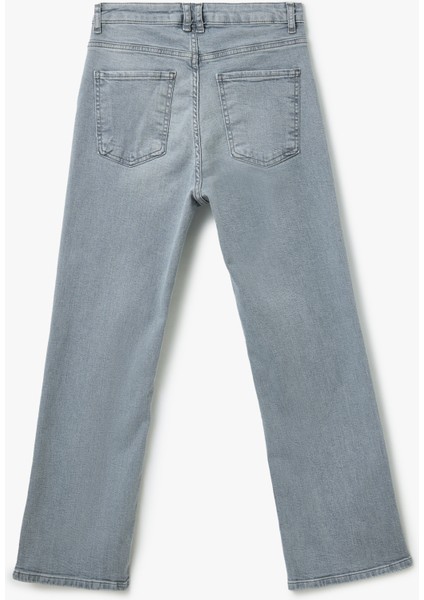 Yüksek Bel Ispanyol Paça Denim Pantolon - Kick Flare Jeans