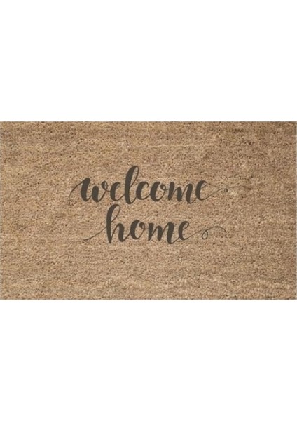 Siyah Kapı Önü Paspası Welcome Home Desen K-3290