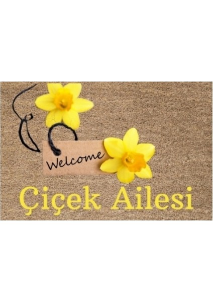Kapı Önü Paspası Dekoratif Dijital Baskı Welcome P-2462