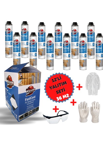Poliüretan Isı ve Ses Yalıtım Köpük 12 ADETX930GR Tabancasız