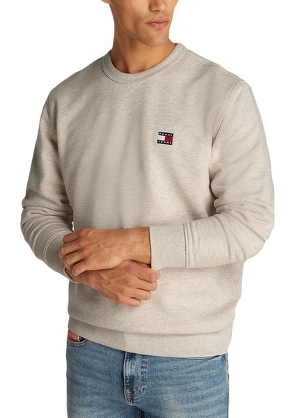 Tommy Jeans Kayıt Rozetli Ekstra Uzun Kollu Sweatshirt Bej
