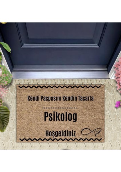 Kapı Önü Paspası Dekoratif Dijital Baskı Psikolog P-2529