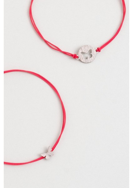 Anne ve Kız 18 Ayar Beyaz Altın Kaplama Gümüş Kelebek Bileklik modelleri