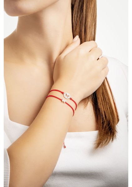 Anne ve Kız 18 Ayar Beyaz Altın Kaplama Gümüş Kelebek Bileklik fırsatları