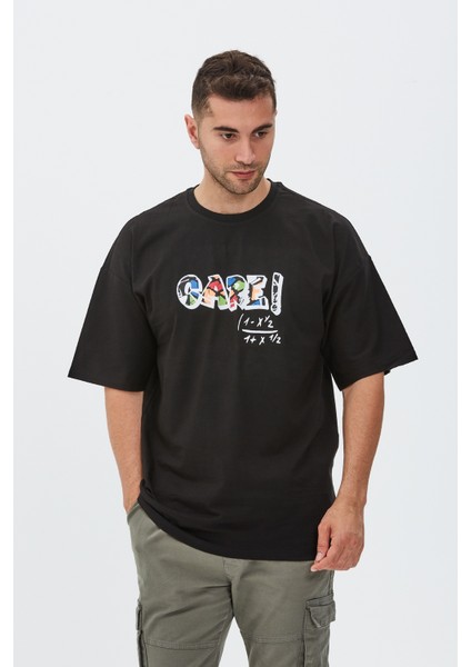 Care Baskılı Oversize Tişört
