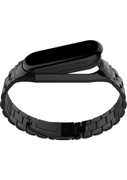 Xiaomi Mi Band 3 Uyumlu Krd-05 Metal Kordon Zore - Siyah