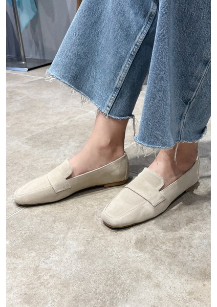 Kadın Hakiki Deri Süet Loafer Babet modelleri
