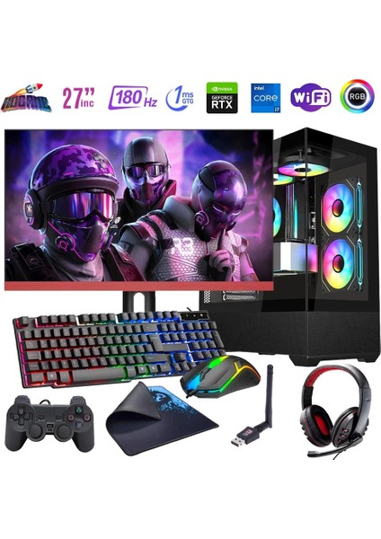 I7 13700F 16GB Ddr4 512GB M2 12GB RTX4070 27" 180Hz Mon. Oyun Bilgisayarı (Gaming Set)