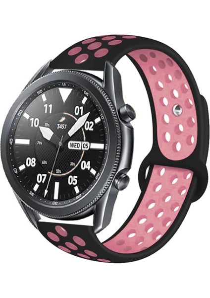 Huawei Gt2 46MM Krd-02 Uyumlu Kordon Zore - Siyah-Rose Gold