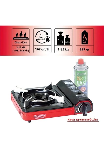 Tekli Portatif Kamp Ocak Gaz Stop Emniyetli CK505 modelleri