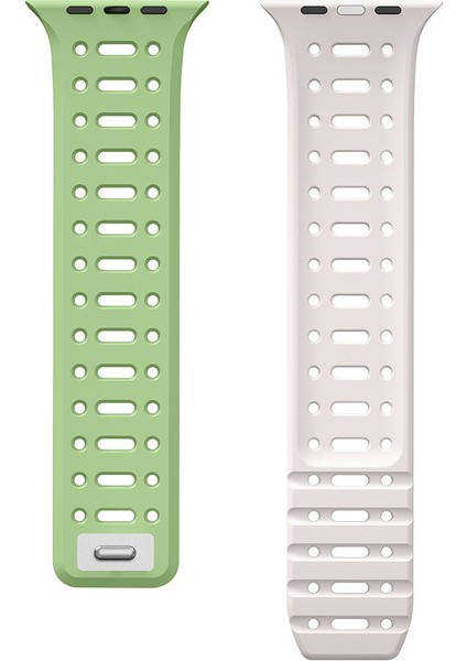 Watch 10 46MM Uyumlu Zore KRD-124 Silikon Kordon Strap Kayış-Açık Yeşil-Starlight fırsatları