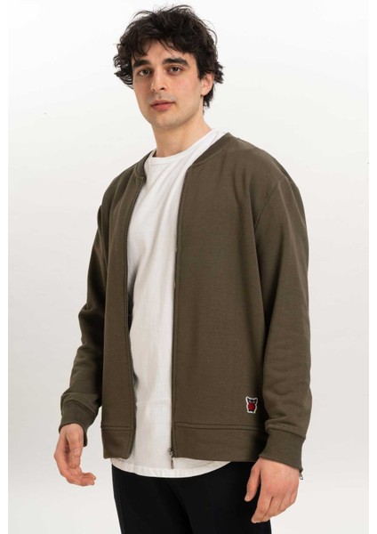 Fermuar Detaylı Erkek Bomber Sweatshirt fiyatları