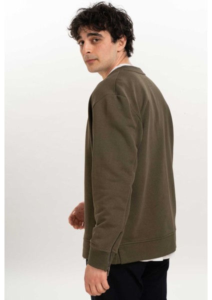 Fermuar Detaylı Erkek Bomber Sweatshirt modelleri