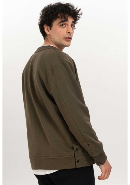Fermuar Detaylı Erkek Bomber Sweatshirt fırsatları