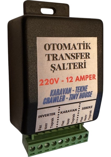 Karavan Otomatik Transfer Şalteri Switch Trafo 12 Amper