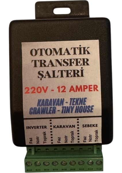 Karavan Otomatik Transfer Şalteri Switch Trafo 12 Amper