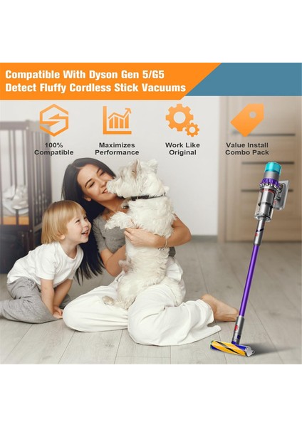 Kablosuz Dikey Elektrikli Süpürge Parçaları Için Gen 5 Filtre Yedeği, 2 Paket (Yurt Dışından)