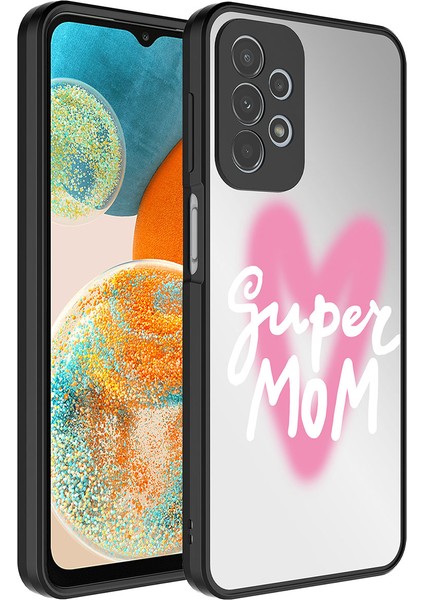 Galaxy A72 Kılıf Aynalı Desenli Kamera Korumalı Parlak Mirror Kapak-Süper Anne