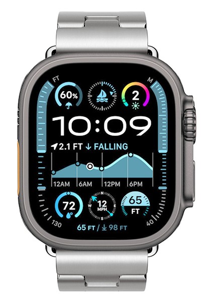 Apple Watch Ultra 49MM Zore KRD-125 Metal Kordon Strap Kayış-Siyah