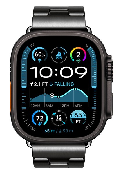 Apple Watch Ultra 49MM Zore KRD-125 Metal Kordon Strap Kayış-Siyah