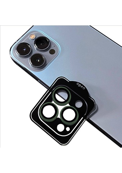 Apple iPhone 13 Pro Max Uyumlu Cl-11 Safir Parmak Izi Bırakmayan Anti-Reflective Kamera Lens Kor