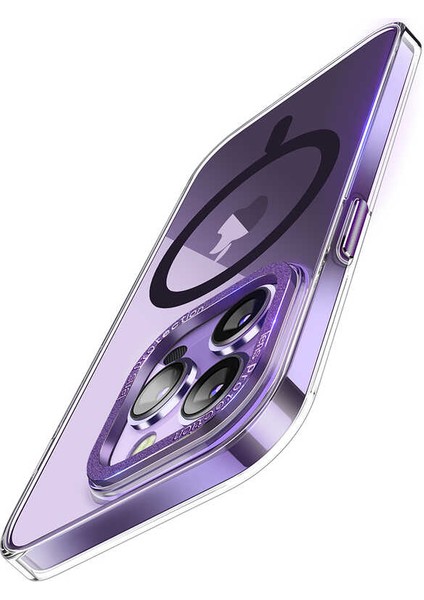 Apple iPhone 14 Pro Max Uyumlu Magsafe Şarj Özellikli Sert Pc Zore Fuya Kapak-Derin Mor
