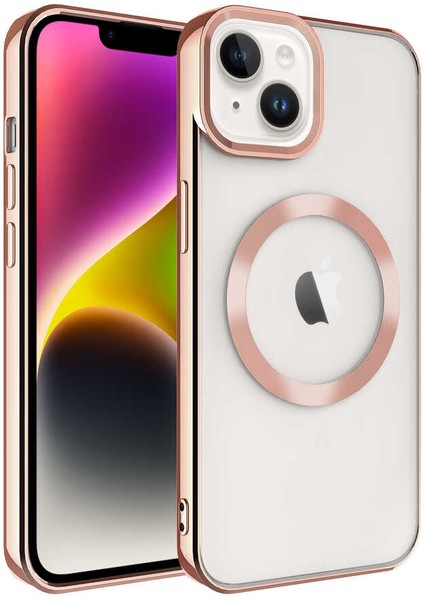 Apple iPhone 14 Plus Uyumlu Magsafe Wireless Şarj Özellikli Zore Setro Silikon-Lila