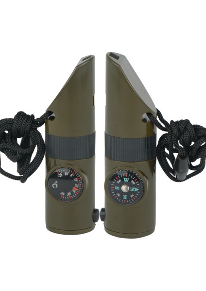 Acil Durum Düdüğü, El Feneri, Termometre, Pusula, Büyüteç, Depolama Bölmeli Kampçı Düdüğü modelleri