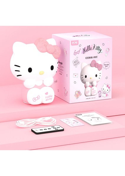 Sanrio Hello Kitty Gece Lambası Pat Işık Kt Kedi Silikon Başucu Vibe Doğum Günü Hediyesi Kız (Yurt Dışından)
