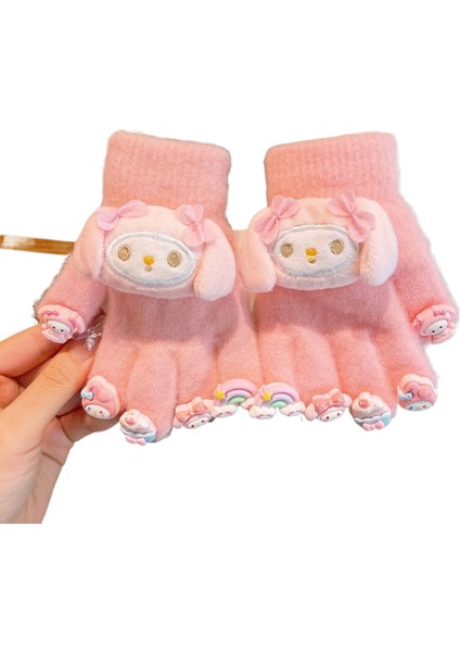 Çocuk Eldivenleri Kuromi Beş Parmaklı Sıcak Kadife Eldivenler (Yurt Dışından) modelleri