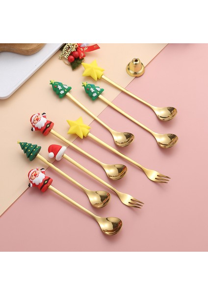 Noel Hediye Kutusu Seti Kahve Kaşığı Karıştırma Kaşığı Meyve Çatal (Yurt Dışından) fırsatları