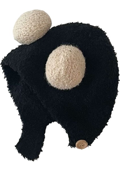 Sonbahar ve Kış Bebek Şapka Erkek ve Kadın Bebek Örme Peluş Şapka (Yurt Dışından)