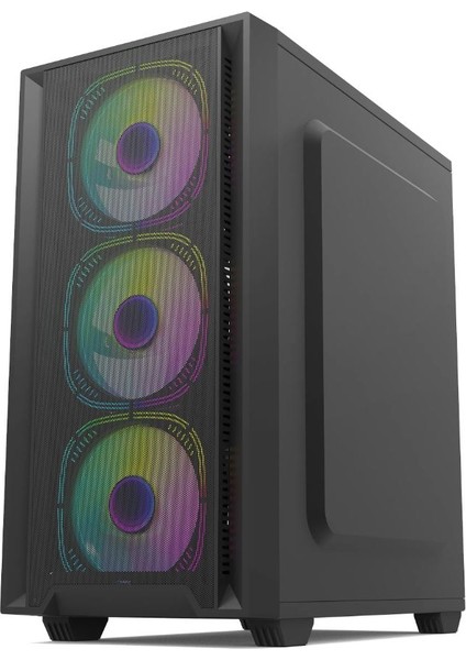 Erebor 4x 120MM Rainbow Mesh Matx Gaming Oyuncu Bilgisayar Kasası Powersız